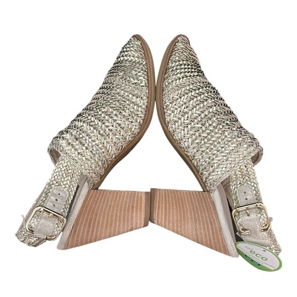 Paul Green Lovely Sandal Metallic Woven Nubuck Slingback Heel, Size UK 6(US 8.5) - Picture 7 of 10